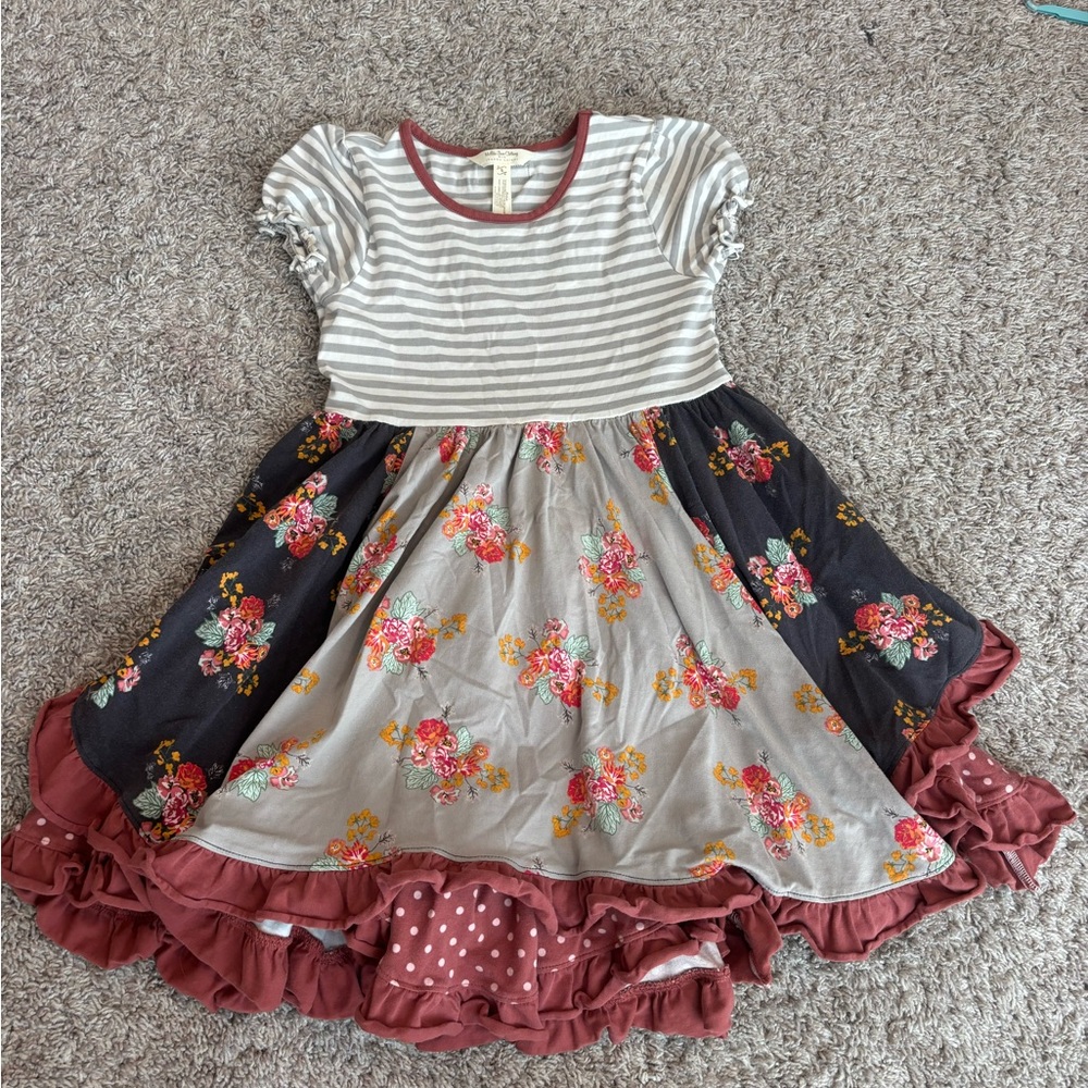 Matilda Jane Gray and Black Floral Kids Dress